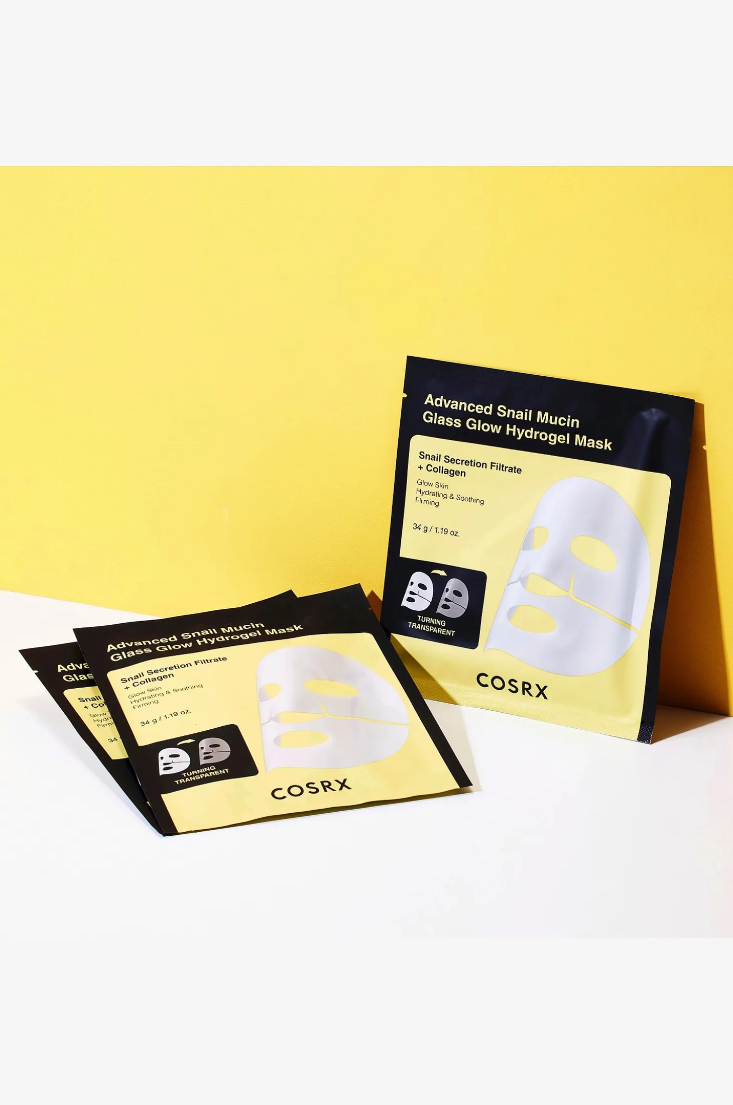 Advanced Snail Mucin Glass Glow Hydrogel Mask 34 G X 3Pcs