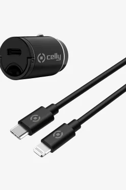 Autolaturi Mini USB-C PD 20 W + USB-C-Lightning-johto