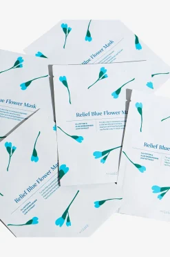Blue Flower Relief Flower Mask