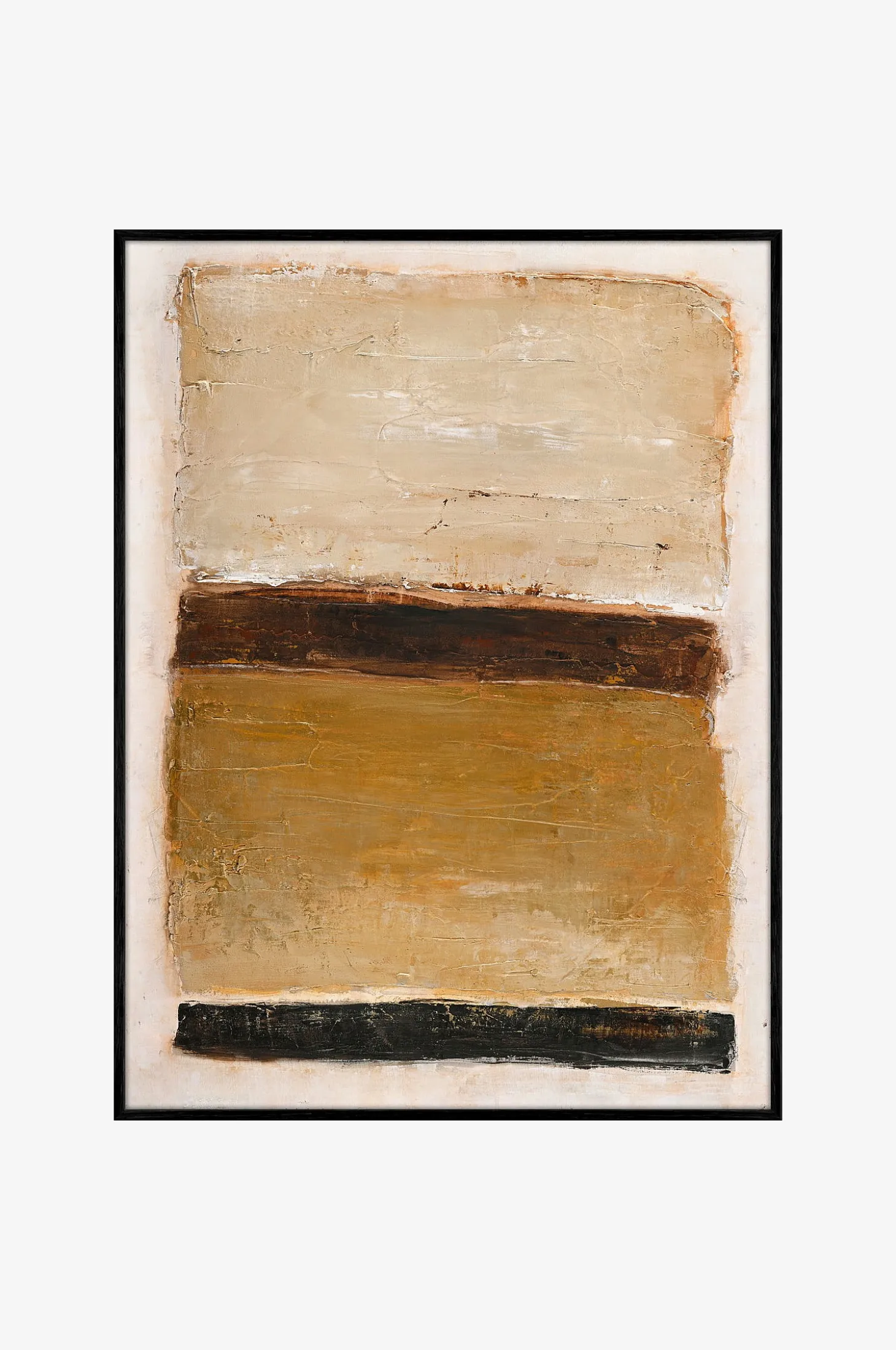 Design Maalaus / Ochre Square / 90x120 Cm / Musta kehys