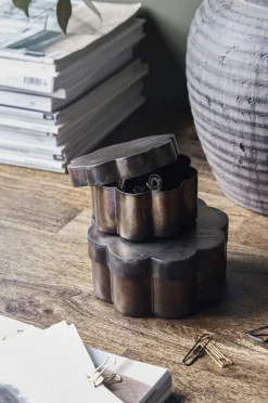 Förvaring med lock, HDFloda, Antik brun