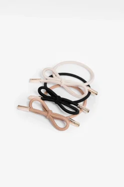 Hair Tie Bow Metal Plain Mix 3-pack