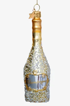 Joulukoriste Samppanjapullo timantein, 16 cm