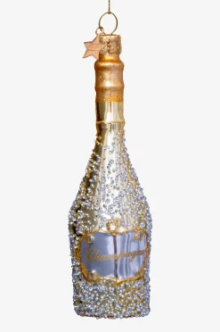 Joulukoriste Samppanjapullo timantein, 16 cm