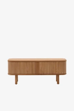 Mailen 2-ovinen tv-teline tuhkaviilua, tumma pinta 120 x 50 cm