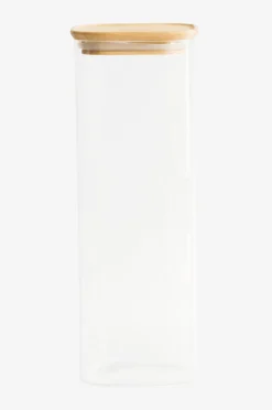 Neliön muotoiset kanisterit bambukannella 2200 ml