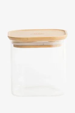 Neliön muotoiset kanisterit bambukannella 800 ml.
