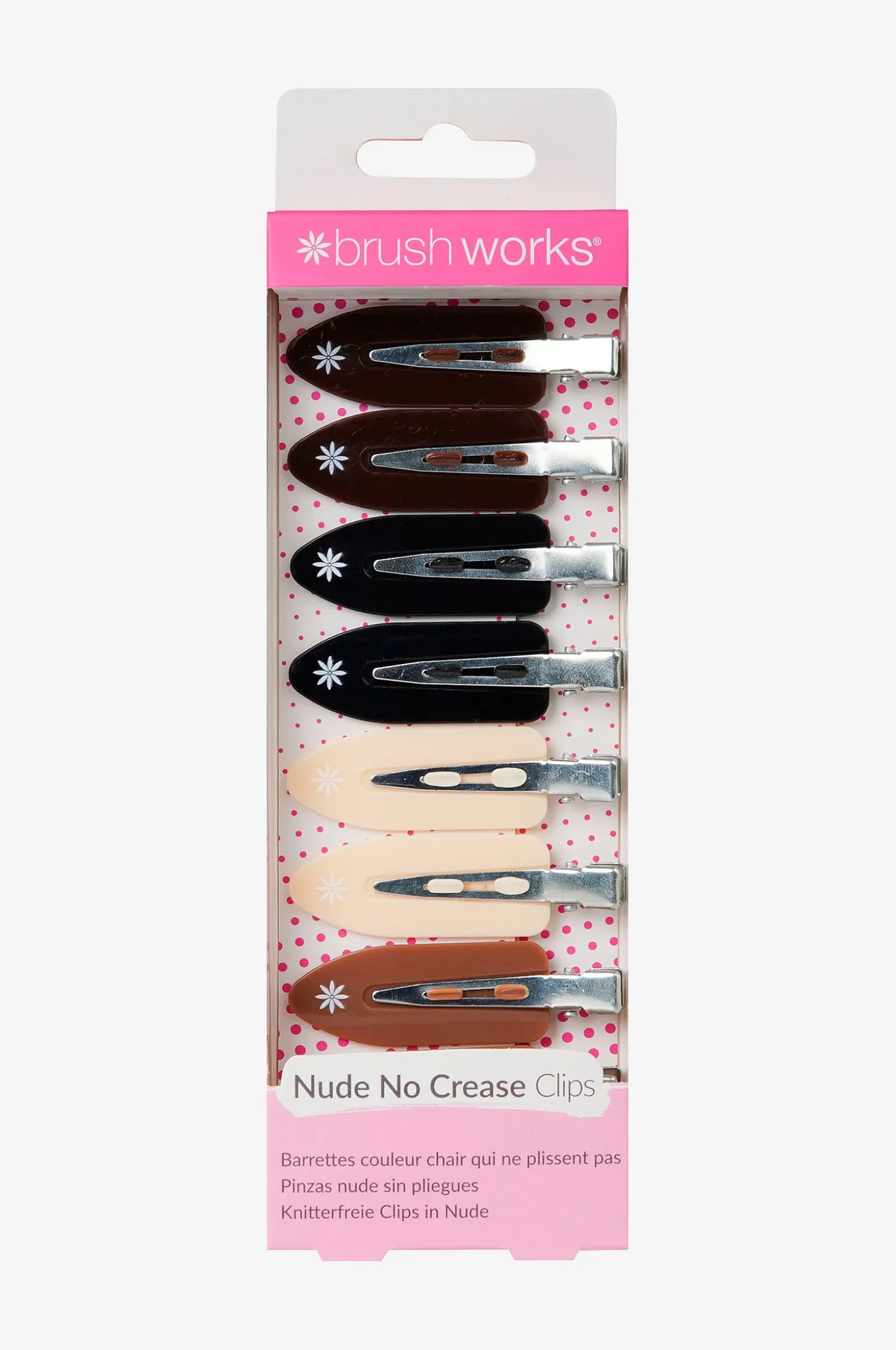 Nude No Crease Hair Clips, 8/pakk.