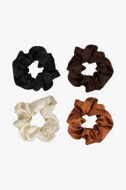 Nude Satin Scrunchies 4 Pcs