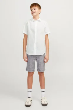 Paita jjeLinen Blend Shirt SS SN Jnr
