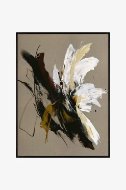 Pellavamaalaus / Explosive / 90x120 Cm / musta kehys