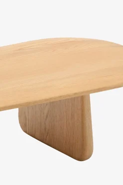 Pirita-sohvapöytä massiivitammesta, luonnonvärinen, 146 x 56,5 cm