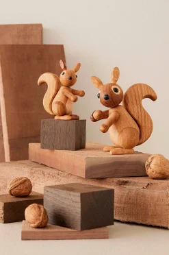 Puinen koriste, oravanpoikanen Peanut, 8,5 cm