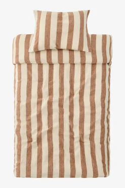 Pussilakanasetti Candice Block Stripe pestyä pellavaa, 2 osaa