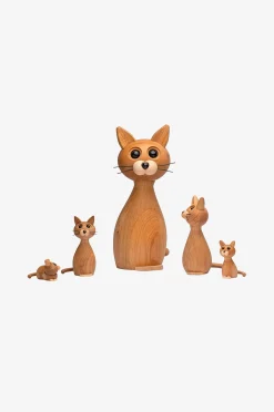 Puukoriste kissa Brave, 24 cm, tammea