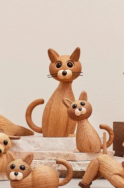Puukoriste kissa Lucky The Cat 15,9 cm