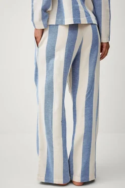 Pyjamahousut Valerie Block Stripe puuvillaflanellia