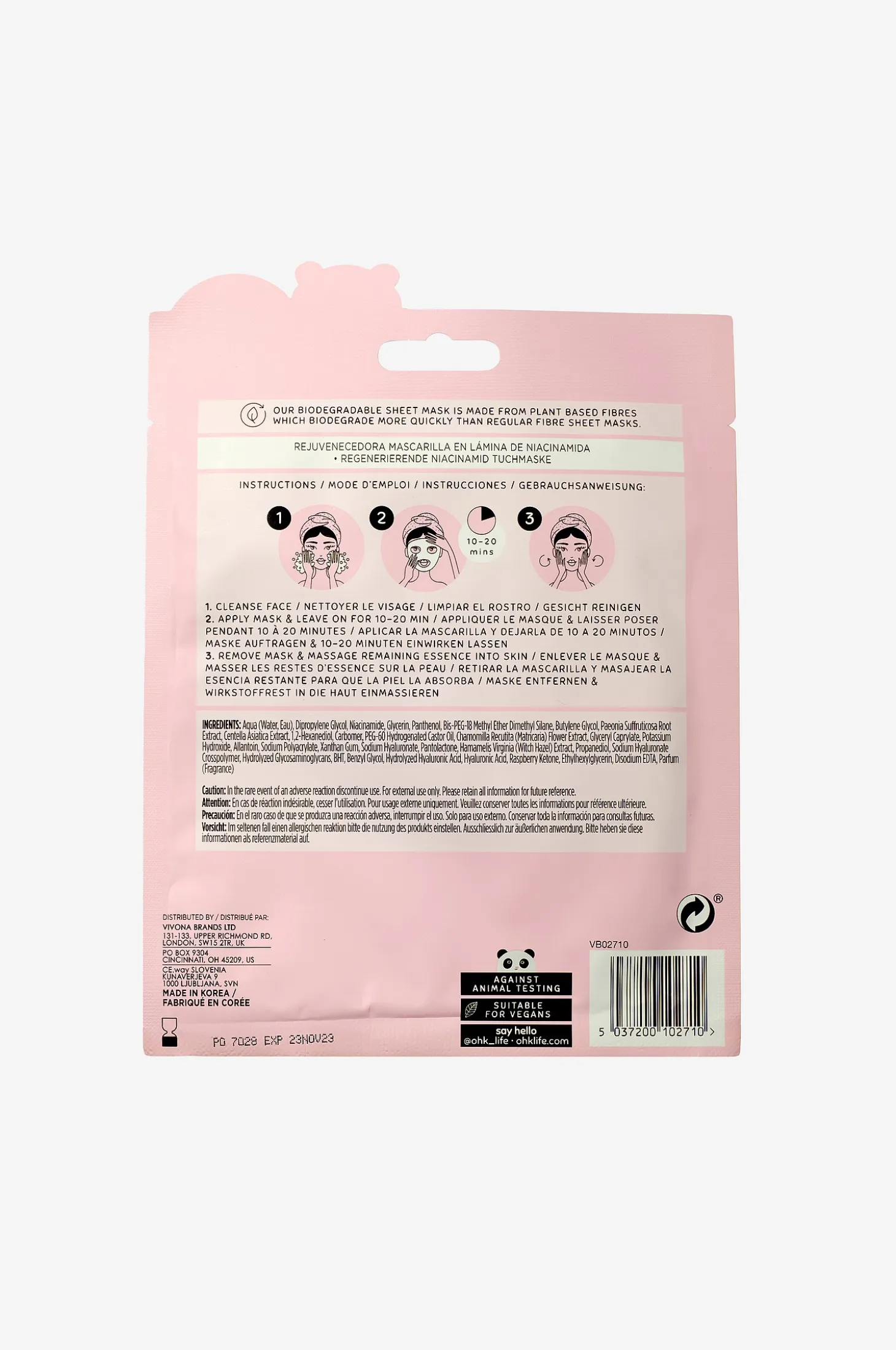Rejuvenating Niacinamide Sheet Mask 34 ml