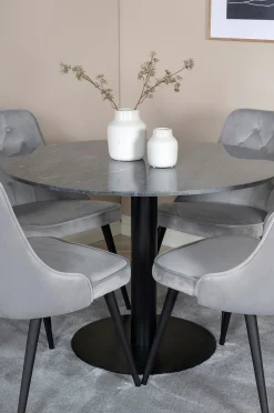 Ruokailuryhmä Estelle ja tuolit Velvet Deluxe, 4 kpl