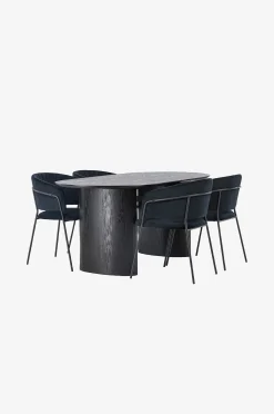Ruokailuryhmä Isolde ja ruokapöydän tuolit Selma, 4 kpl