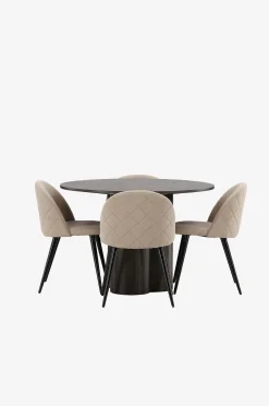 Ruokailuryhmä Olivia ja tuolit Velvet, 4 kpl