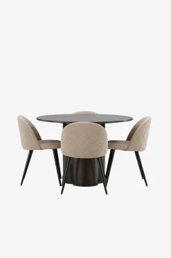 Ruokailuryhmä Olivia ja tuolit Velvet, 4 kpl