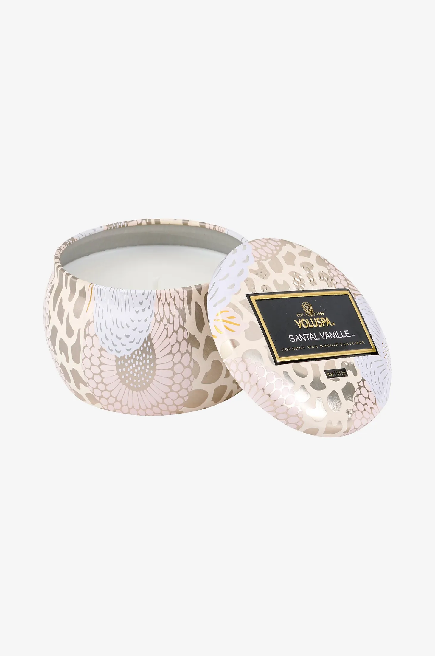 Santal Vanille - Decorative Tin Candle 25H