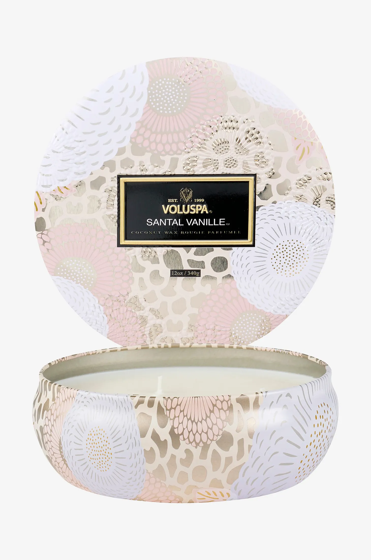 Santal Vanille - Decorative Tin Candle 25H
