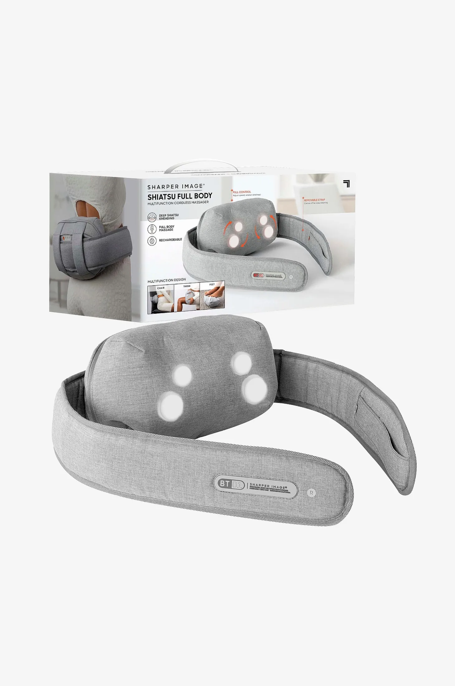 Sharper Image Massager Multi-Function Shiatsu Full Body, johdoton