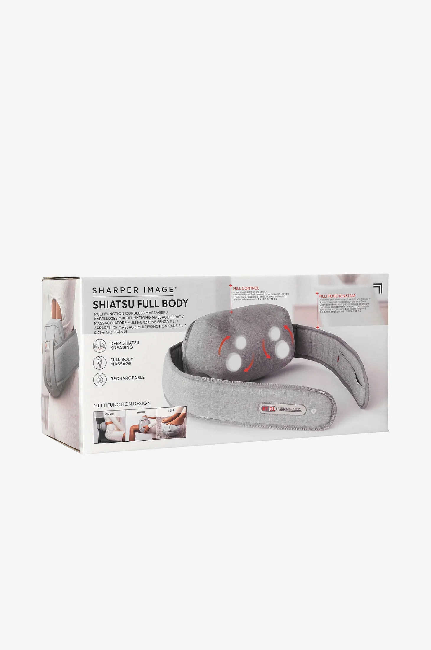 Sharper Image Massager Multi-Function Shiatsu Full Body, johdoton