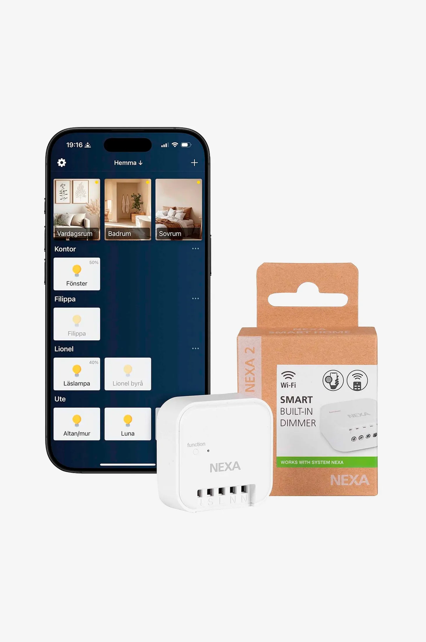 Sisäänrakennettu vastaanotin Wbd-01 Smart Dimmer 250w System Nexa 2 Wifi/433