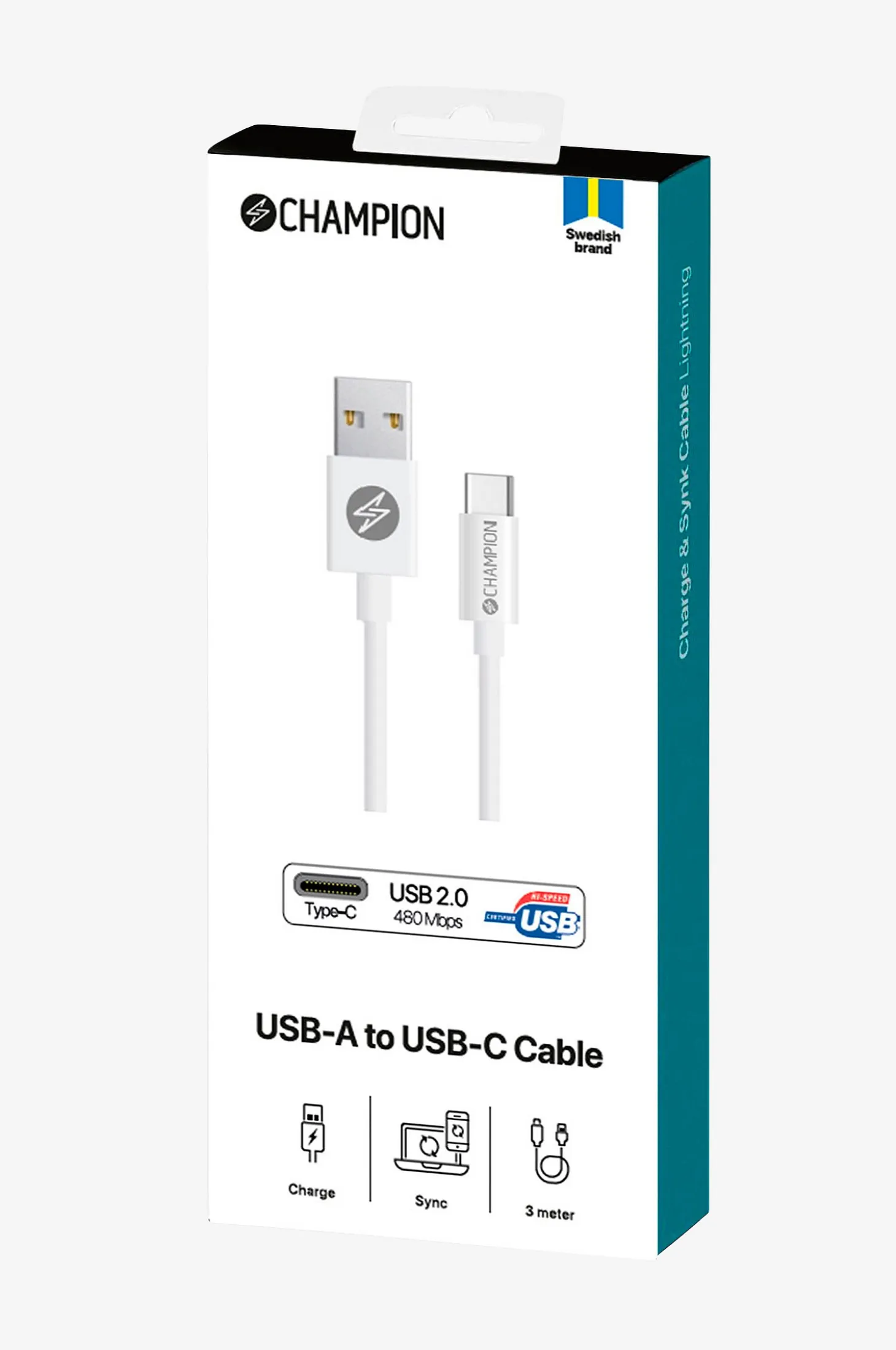 USB-A-USB-C-kaapeli 3 m