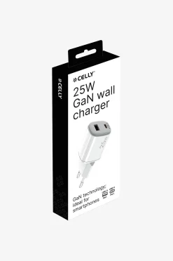 Usb-laturi Gan 1 x Usb-a + 1 x Usb-c PD 25w