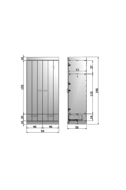 Vaatekaappi Connect, jossa struktuuripinta K195 x L94 x S53