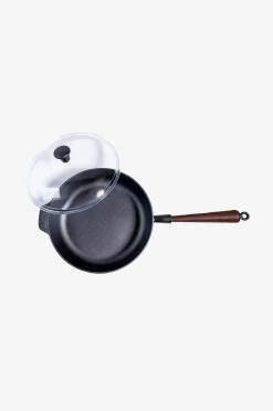 Valurautainen haudutuspannu lasikannella, halkaisija 25 cm