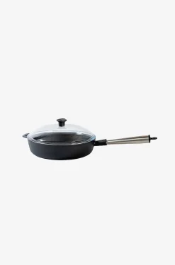 Valurautainen haudutuspannu lasikannella, halkaisija 25 cm