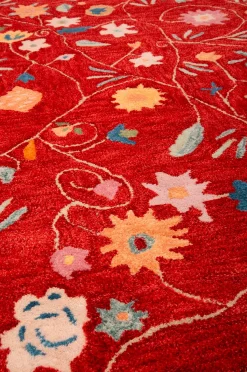 Villamatto Botanica Punainen 170x230