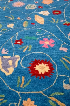 Villamatto Botanica Sininen 200x300