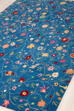 Villamatto Botanica Sininen 200x300
